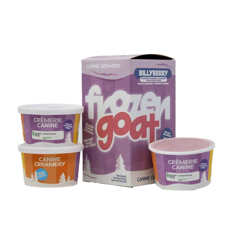 Canine Creamery Billy Berry Open canine creamery, frozen yogurt, yogurt, goat milk, treat, bcr, big country raw, slobbers