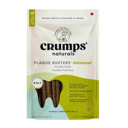 Crumps Plaque Busters Advanced Double Fresh Dental Sticks With Sea Kelp & Mint Dog 10pc 7in 270g