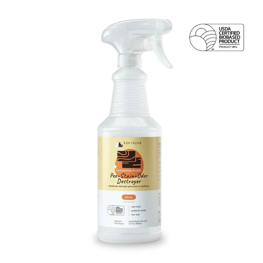 Pee+Stain+Odor Destroyer _ Hardwood+Floor Kin & Kind, Spray, Cleaner, Pee+Stain+Odor Destroyer Hardwood