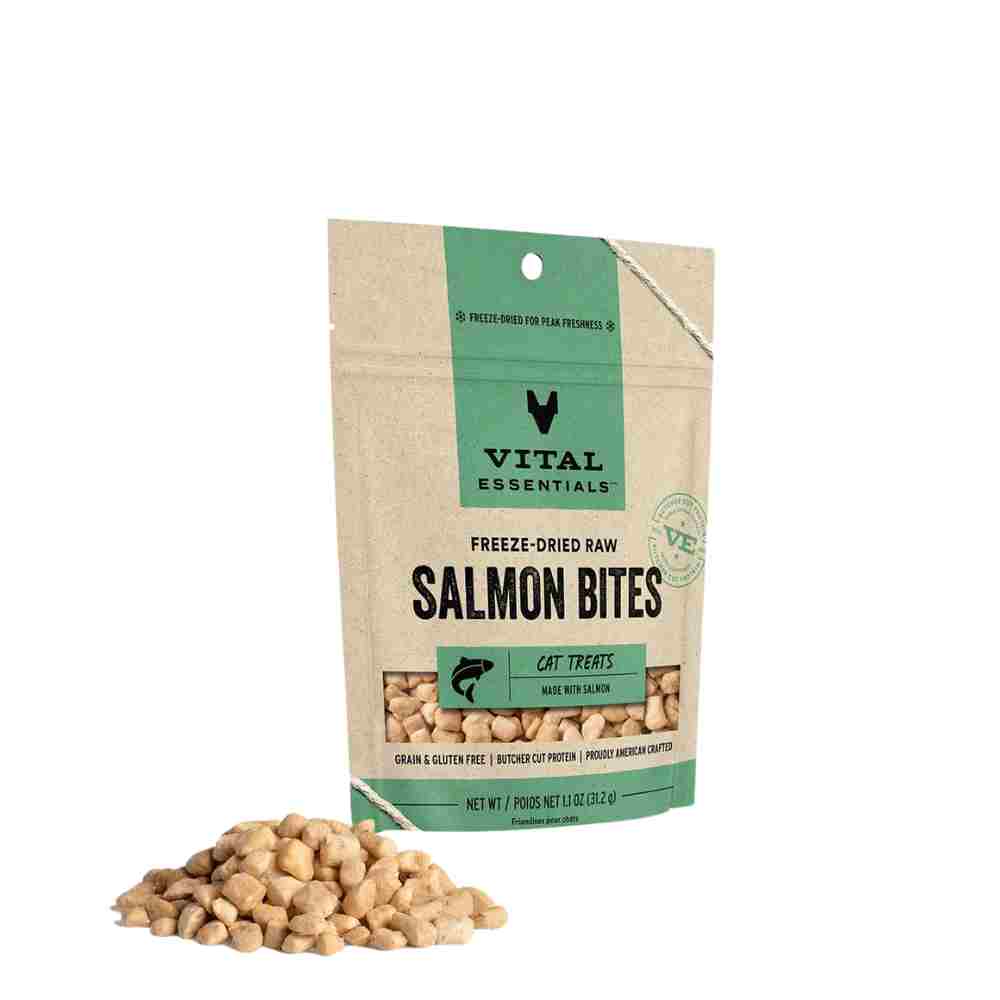Vital Essentials Cat Freeze Dried Salmon Bites Vital Cats - Salmon Bites Freeze-Dried Treats - Image 1