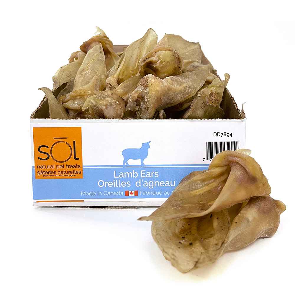 SOL Dehydrated Lamb Ears dehydrated, lamb ear, lamb, ear, treat, snack bar