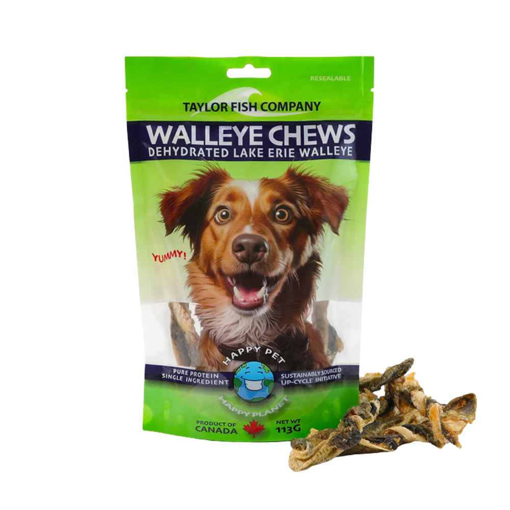Walleye Chews front Taylor Fish Company, Walleye, Walleye Treats, Walleye, Walleye Chews, Dehydrated